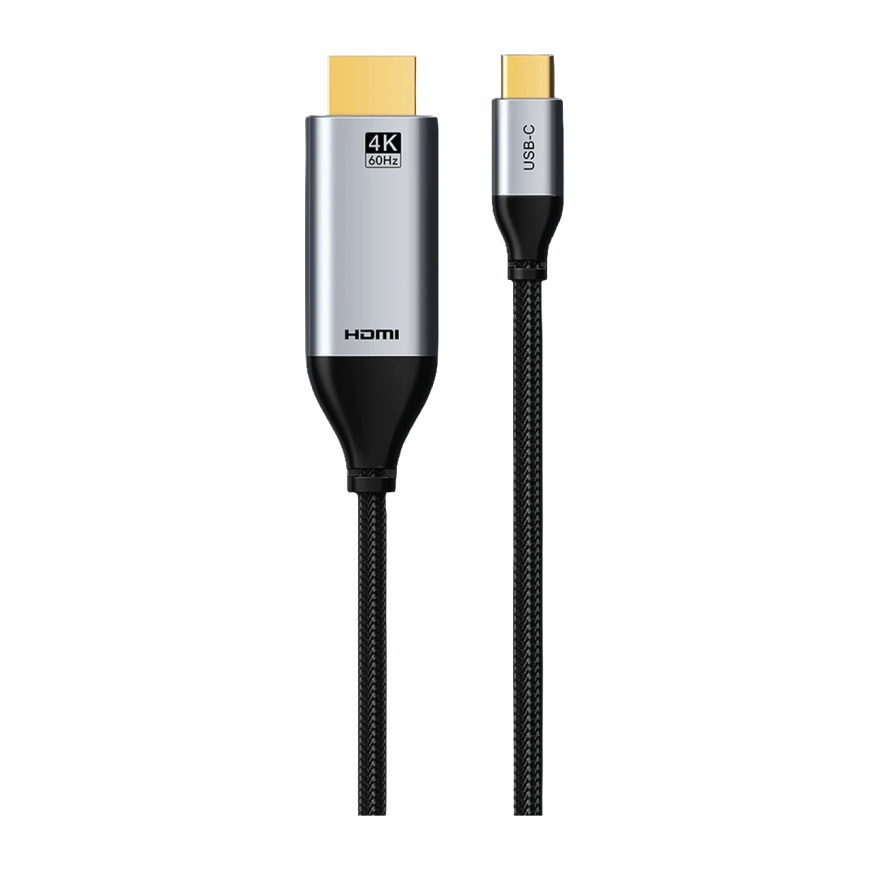 Кабель-адаптер с оплёткой CABLETIME USB-C — HDMI 2.0 (1 м)